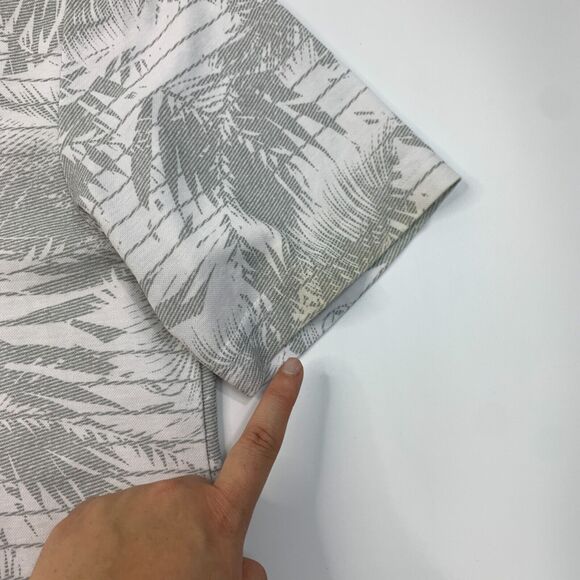 Travis Mathew Golf Shirt Men M Medium White Gray Performance Island Seaside Polo - Picture 6 of 12